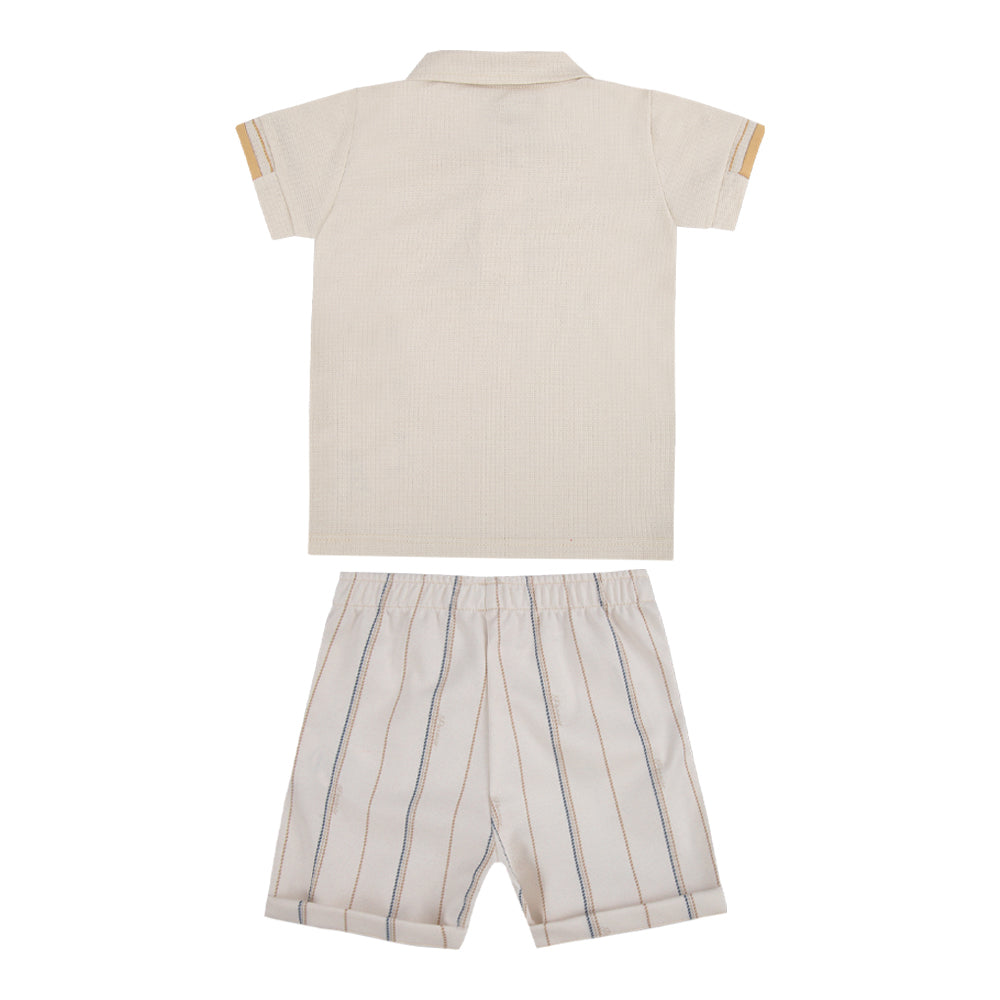 Conjunto Camiseta Polo em Malha Texturizada com Bordado e Shorts Estampado  Paraiso - Image 4