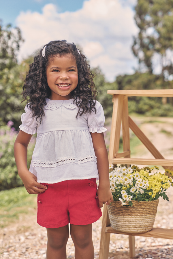 Conjunto Kids 1 Verão Feminino Com Blusa e Shorts Paraiso