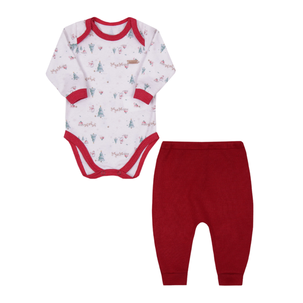 Conjunto Baby Longo Linha Presentes com Body e Calça + Saquinho Tule Paraiso