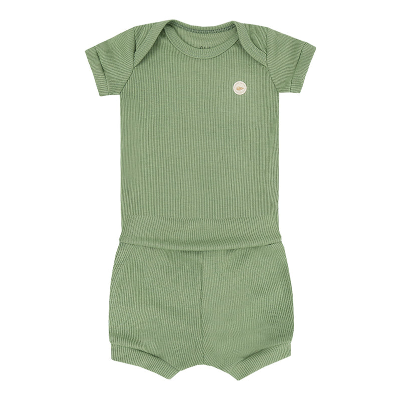 Letut Conjunto Curto Linha Amamentação com Body em Ribana Manga Curta e Shorts com Cós Conforto — Leveza para os Primeiros Dias - Image 2