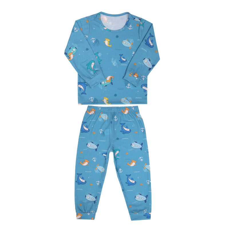 Le Bhua Conjunto Pijama Meia Estação Masculino em Malha Estampada Confortável — Noites Tranquilas com Muito Estilo - Image 2