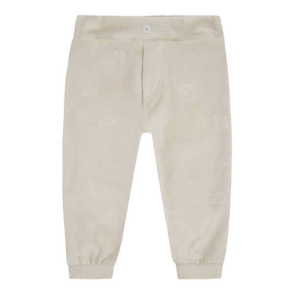 Calça Avulsa em Plush Jacquard Personalizado com Cós de Elástico e Detalhe de Braguilha Letut