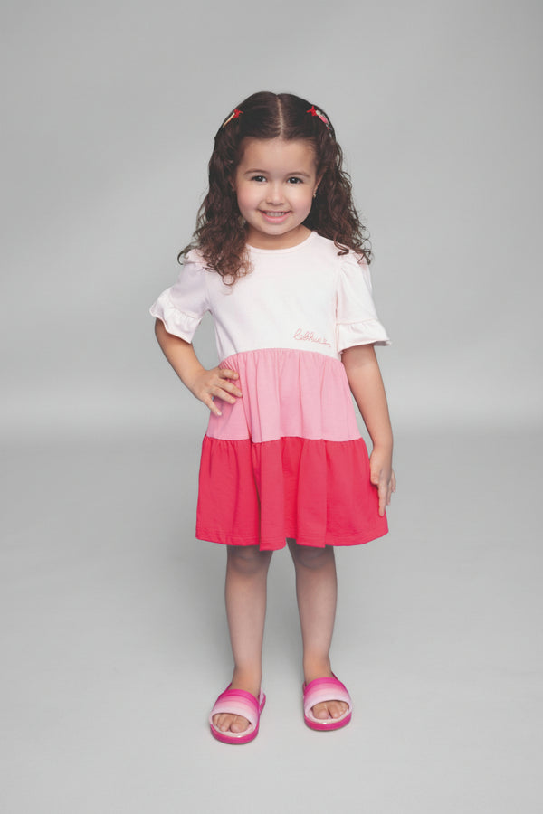 Vestido Três Marias Verão Em Malha Fio 30 Color Block Feminino Le Bhua