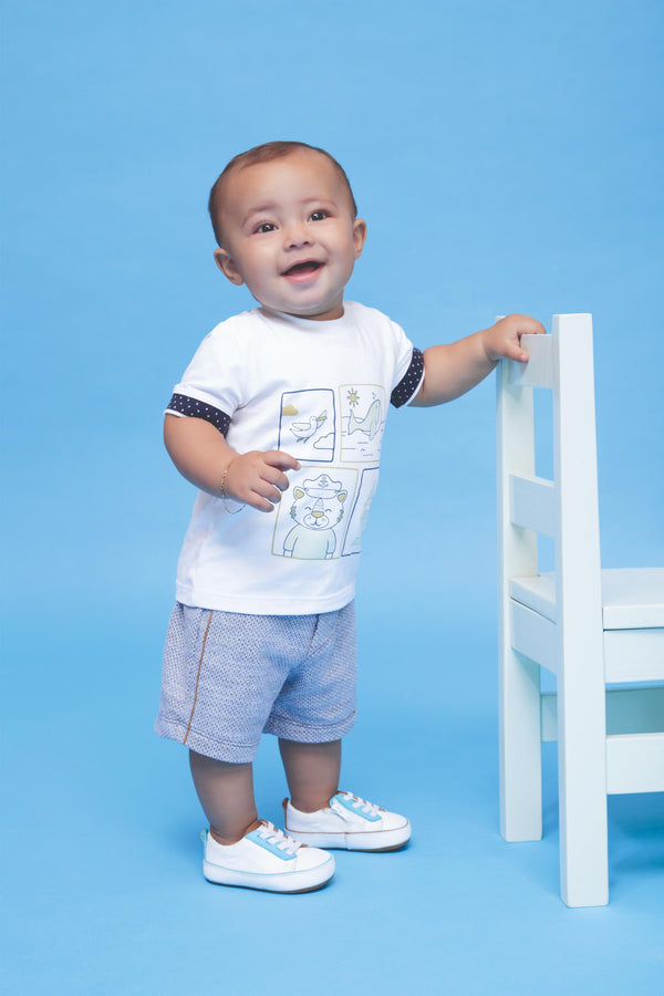 Conjunto Masculino em Malha, Shorts com Toque Bem Macio Le Bhua