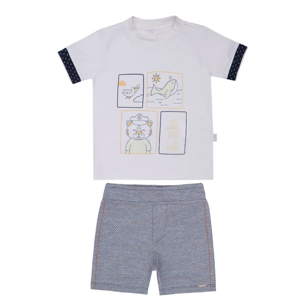 Conjunto Masculino em Malha, Shorts com Toque Bem Macio Le Bhua