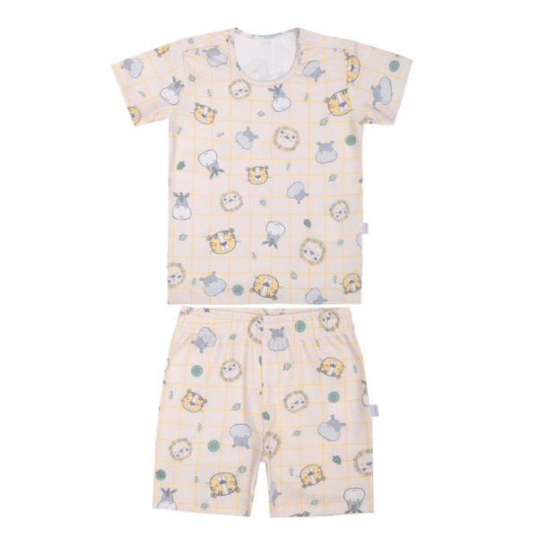 Conjunto Pijama Verão Masculino Em Malha Canelada Estampada Le Bhua