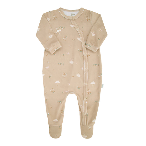 Macacão Longo Feminino Plush Estampado com Lacinho de Cetim Letut