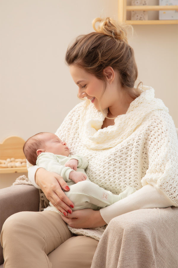 Conjunto Linha Amamentação com Body, Calça em Malha Canelada Letut