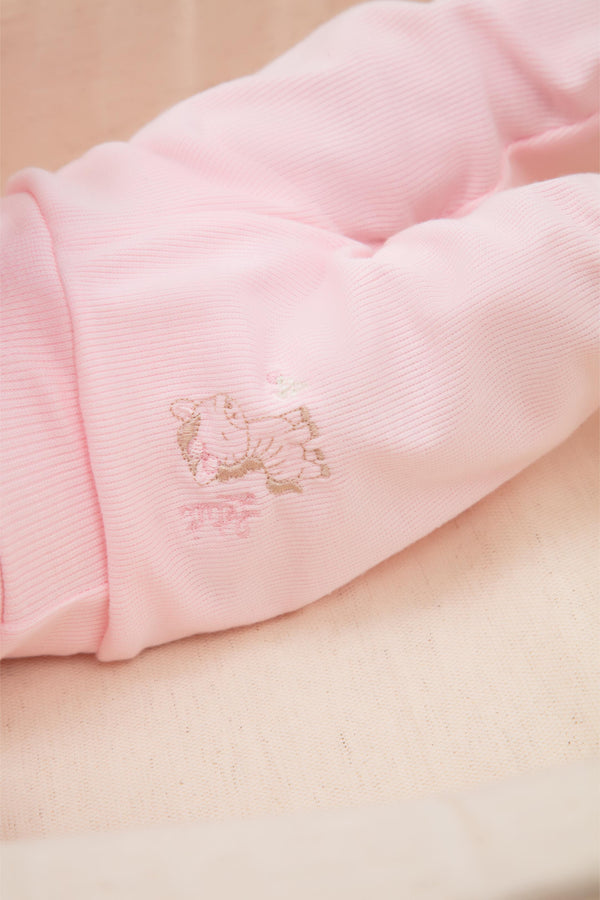 Calça Avulsa Linha Amamentação em Malha Canelada com Bordado Lúdico e Cós em Ribana Letut