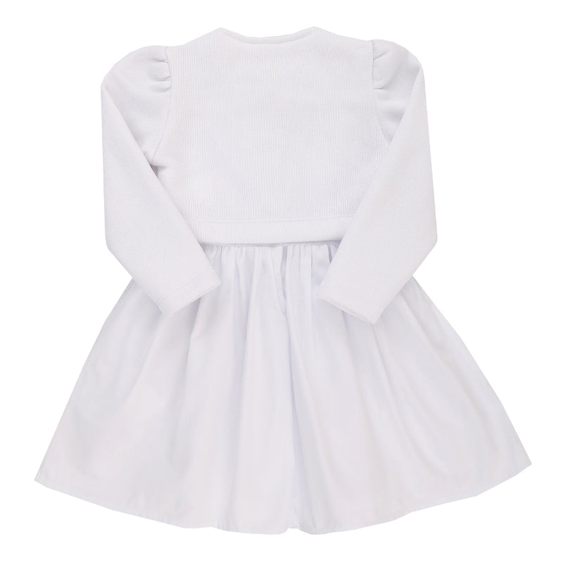 Vestido Tricoline com Renda na Saia e Cinto + Bolero Tricô Felpado Forrado Paraiso - Image 5