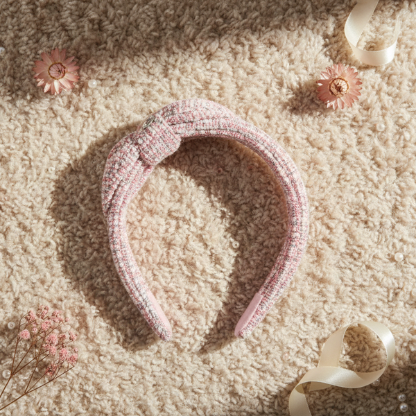 Arco para Cabelo Feminino em Tecido Mesclado com Laço Paraiso