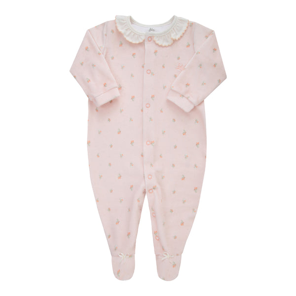 Macacão Longo Feminino Plush Estampado com Babadinho e Laço Letut