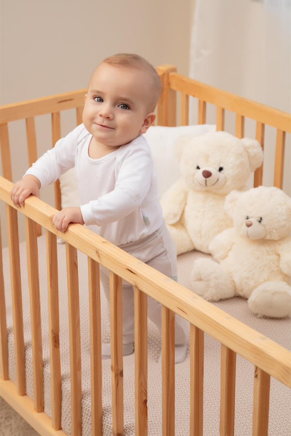 Kit 3 Peças de Body Manga Longa em Malha Tricô Levíssima e Malha Leve Estampada e Lisa Letut - LT17386