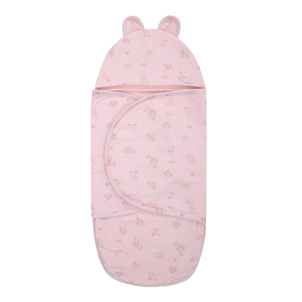 Saco de Dormir com Touca de Orelhinha em Malha Estampada Forrado em Microsoft Térmico Letut