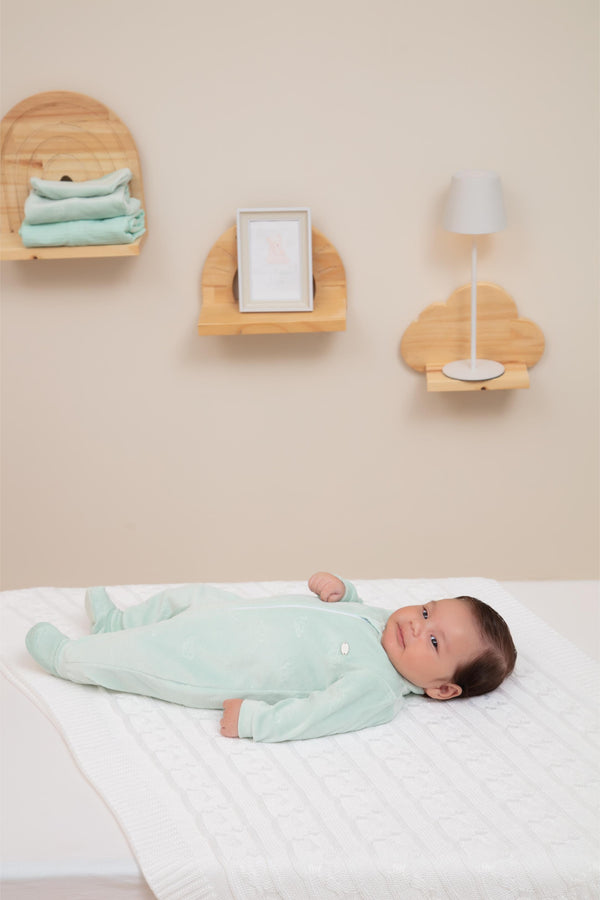 Macacão Longo Unissex em Plush Jacquard com Zíper Letut