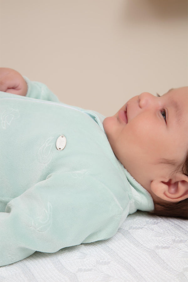 Macacão Longo Unissex em Plush Jacquard com Zíper Letut