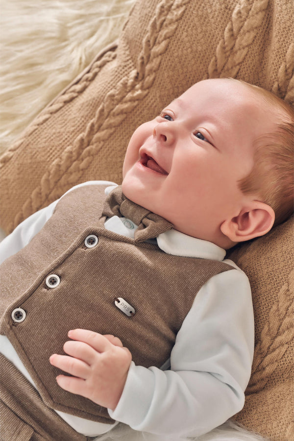 Conjunto Baby Longo Efeito Smoking Plush e Malha Felpada Paraiso