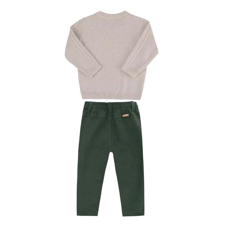 Paraíso Conjunto Menino Blusa Tricô Trabalhado - 17831 - Image 5