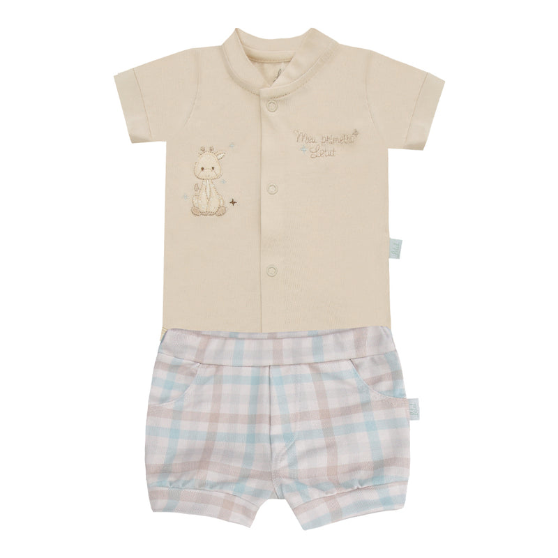 Conjunto Curto com Body em Algodão e Shorts Estampado em Malha Tricô Levíssima LeTut - Image 2