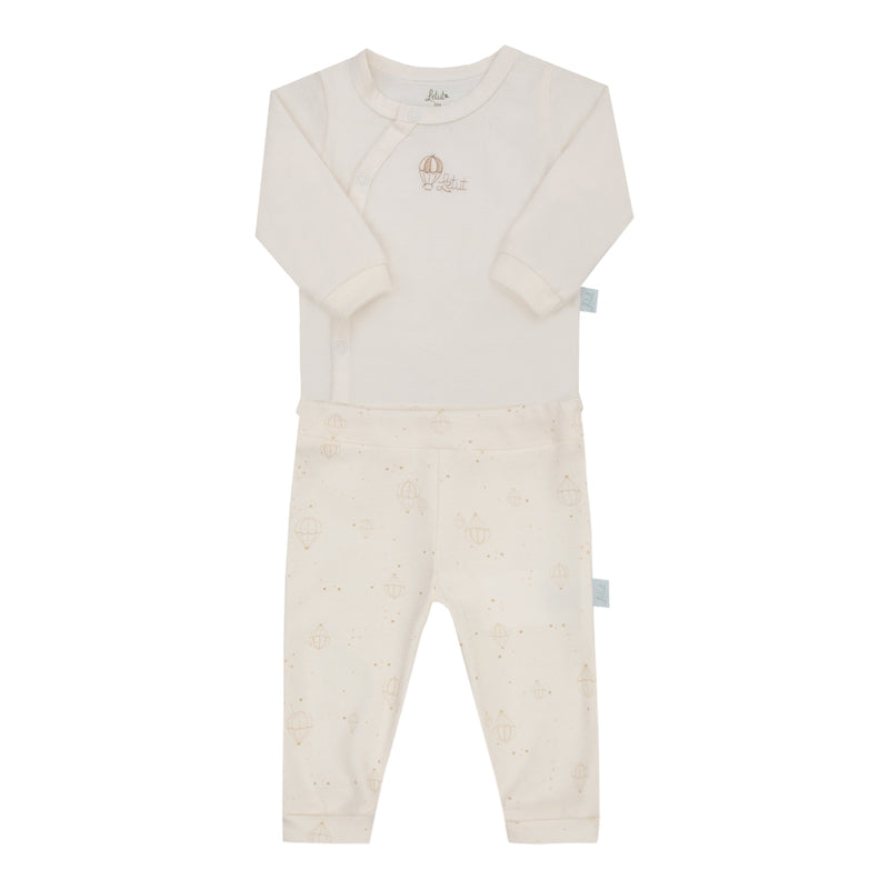 Letut Conjunto Longo Body Efeito Kimono em Algodão e Calça Estampada —  LT17367 - Image 2