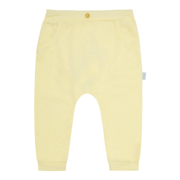 Calça Avulsa em Malha Trabalhada com Cós de Elástico e Bordado Lúdico no Bumbum Letut