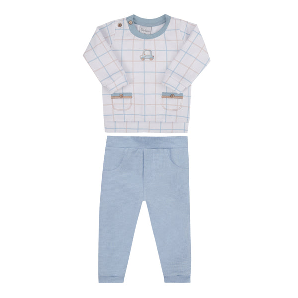 Conjunto Inverno Blusa Tricô Felpado Estampada com Bordado e Calça Forrada com Pelo Paraiso