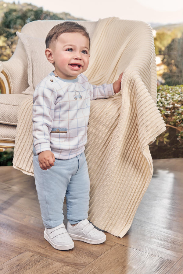 Conjunto Inverno Blusa Tricô Felpado Estampada com Bordado e Calça Forrada com Pelo Paraiso