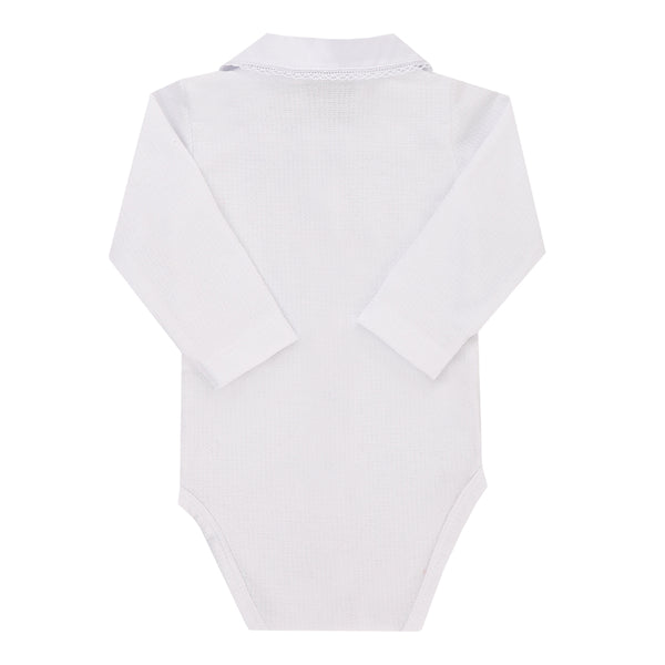 Body Feminino Manga Longa Gola Bordada em Malha Trabalhada Paraiso - 17877