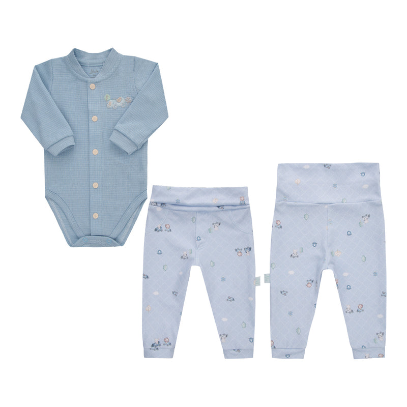 Conjunto Longo de Body em Malha Trabalhada com Calça em Malha Tricô Levíssima Estampada Letut - Image 5
