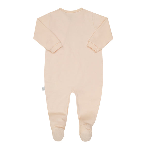 Macacão Longo Em Suedine Naturale Hipoalergênico Com Bordado Frase Carinhosa Letut.