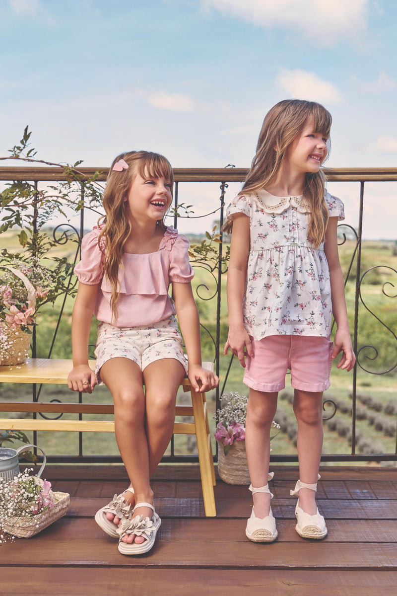 Conjunto Kids Verão Feminino Com Blusa Estampada e Shorts Paraiso - Image 2