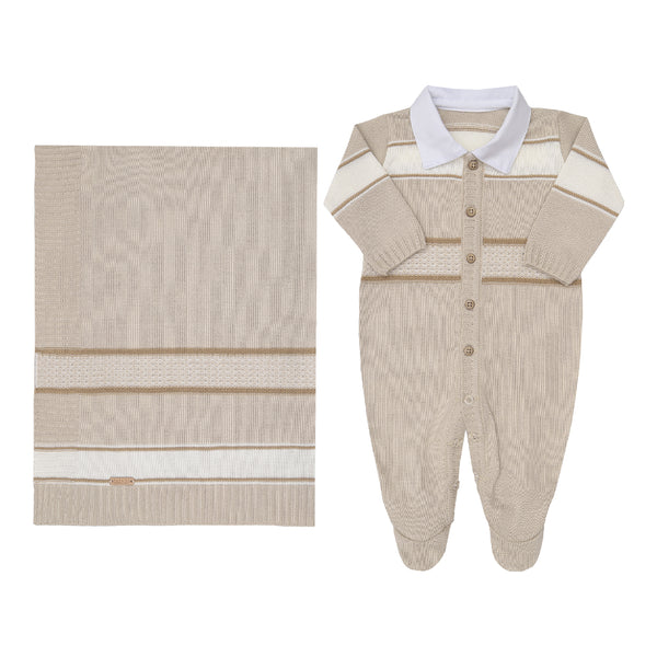 Saída Maternidade Meia Estação Em Tricô Paraiso - 16901