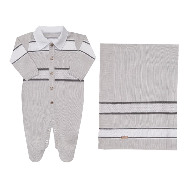 Saída Maternidade Meia Estação Em Tricô Paraiso - 16901