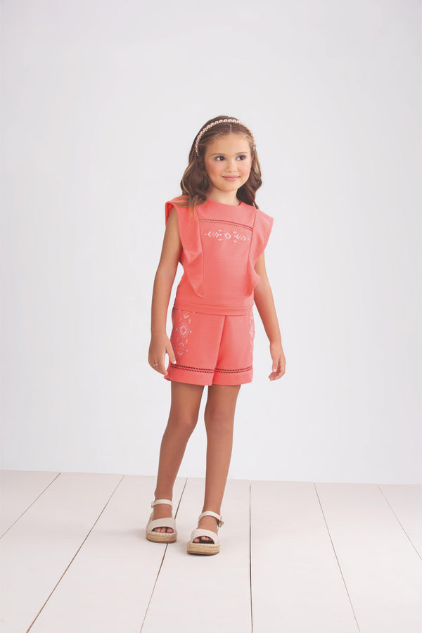 Conjunto Kids Verão Feminino Com Blusa e Shorts Paraiso - 17103