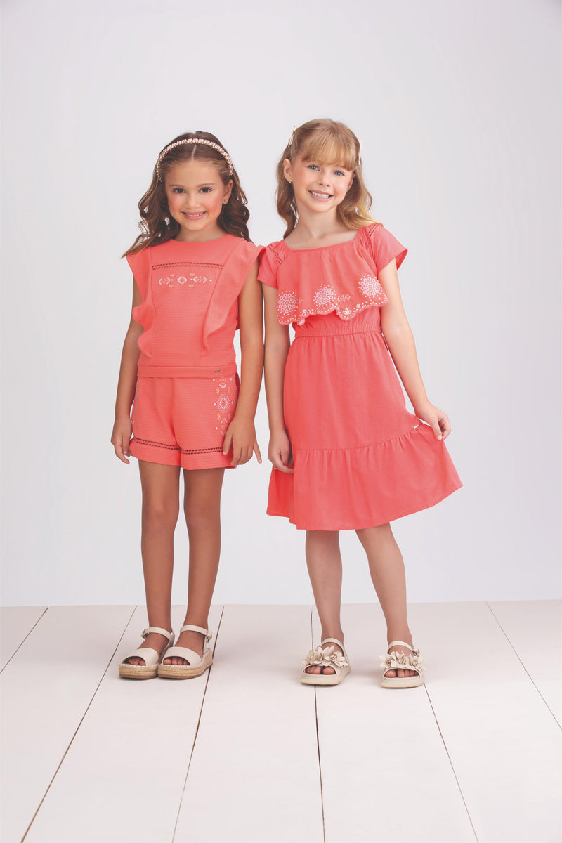 Conjunto Kids Verão Feminino Com Blusa e Shorts Paraiso - 17103 - Image 2