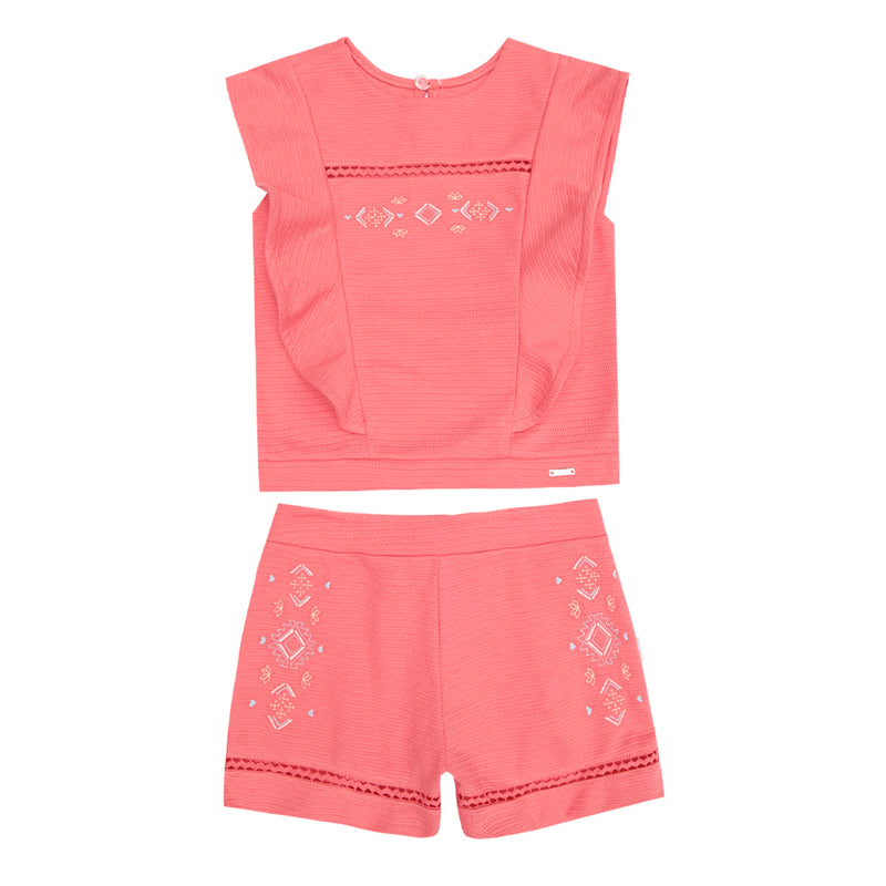 Conjunto Kids Verão Feminino Com Blusa e Shorts Paraiso - 17103 - Image 5