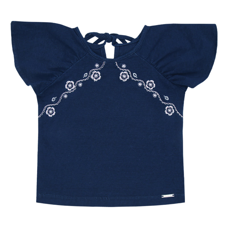 Blusa Kids 1 Verão Feminino Em Malha Índigo Paraiso - 17106 - Image 2