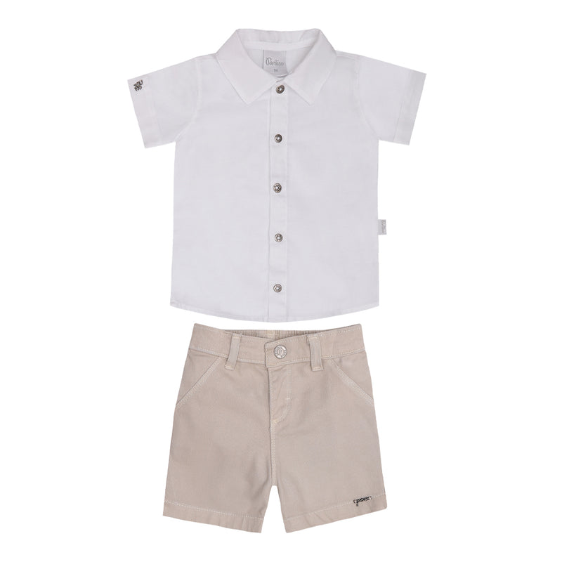 Conjunto De Camisa Manga Curta e Shorts Em Sarja Paraiso 16974 - Image 5