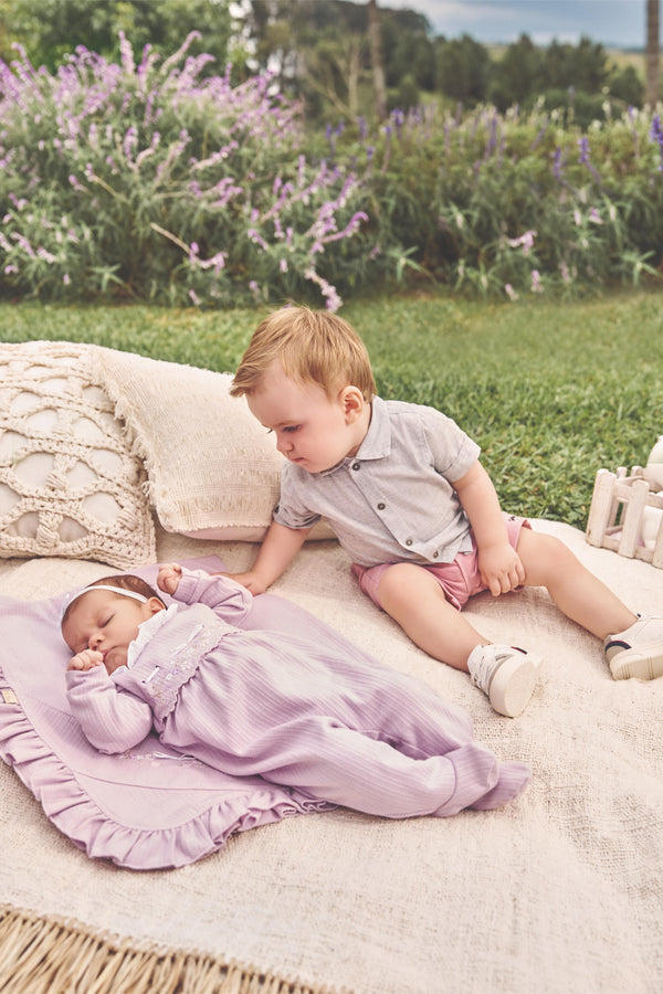 Conjunto De Camisa Manga Curta e Shorts Em Sarja Paraiso 16974