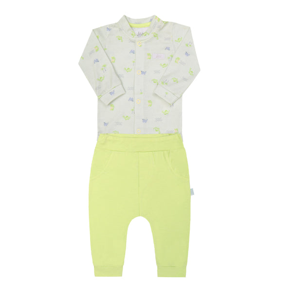 Conjunto Baby Longo Body Polifiado Estampado e Calça Algodão Paraiso LT16642