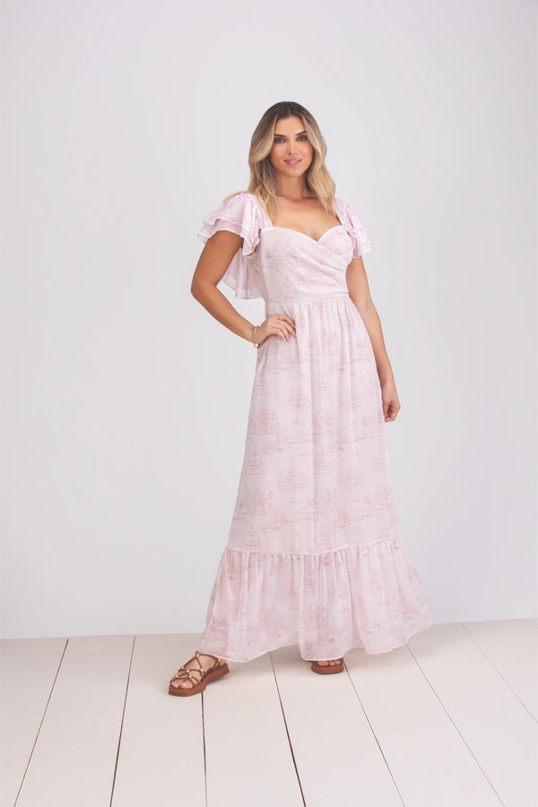 Vestido Mãe e Filha Em Tecido Lurex Com Estampa Floral Paraiso - 10347