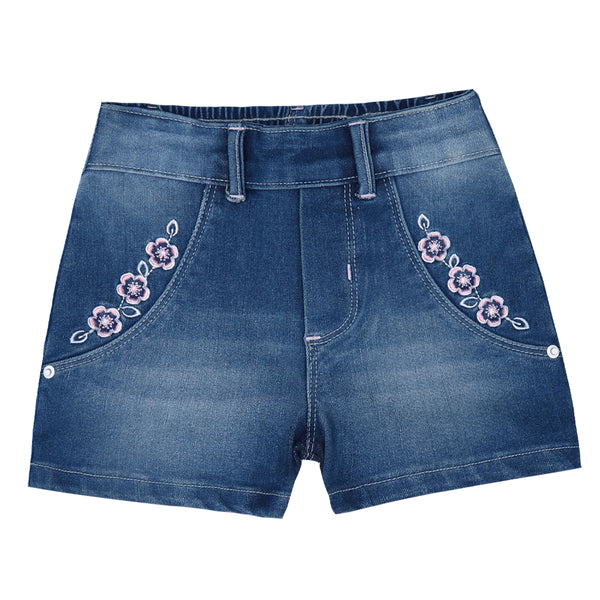Shorts Kids Verão Feminino Em Jeans Atleta Bi-Elástico Paraiso 17107