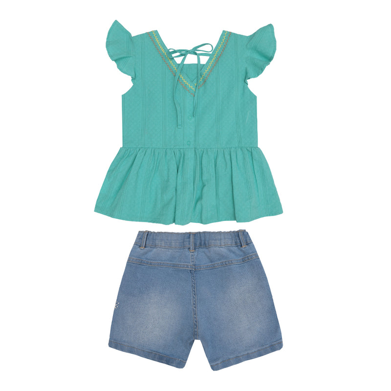 Conjunto Kids Verão Feminino Com Shorts e Blusa Paraiso 17158 - Image 5