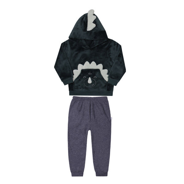 Conjunto Inverno Capuz Pelúcia e Calça Plush Le Bhua LB15934