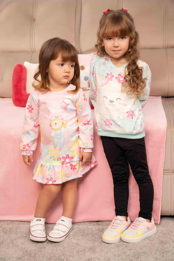 Vestido Malha Estampado com Strass e Abertura Ombro Le Bhua LB15987