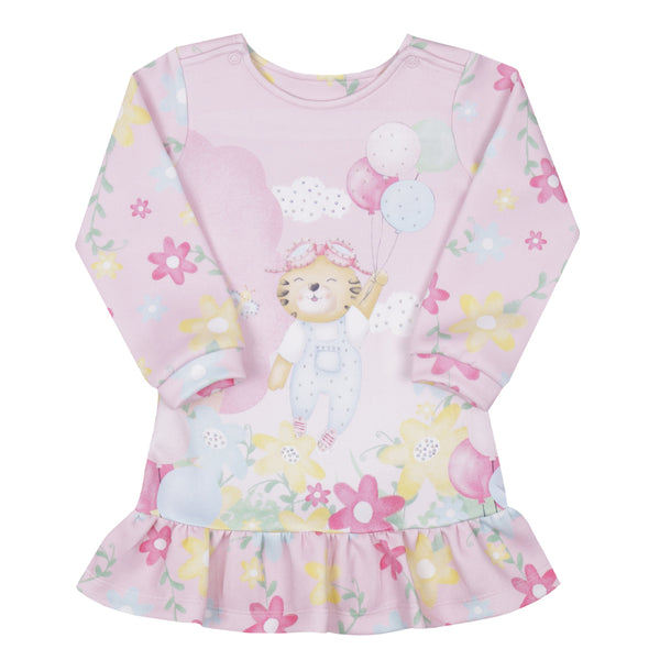 Vestido Malha Estampado com Strass e Abertura Ombro Le Bhua LB15987