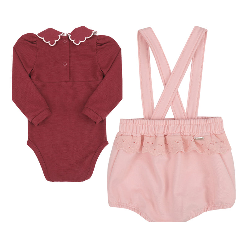 Conjunto Body Manga Longa com Gola Bordada e Shorts Suspensório em Molecotton com Lese Paraiso 17844 - Image 5