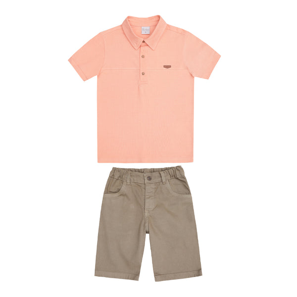 Conjunto Kids Verão Masculino Com Shorts e Camiseta Paraiso