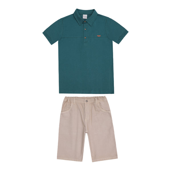 Conjunto Kids Verão Masculino Com Shorts e Camiseta Paraiso