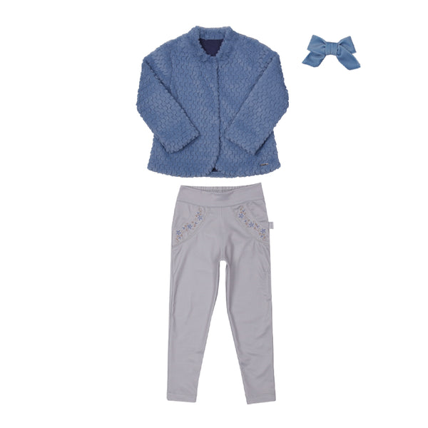 Conjunto Casaco Pelo Quentinho Forro Malha e Calça Ultramicro Thermo Felpada Tradicional Paraiso